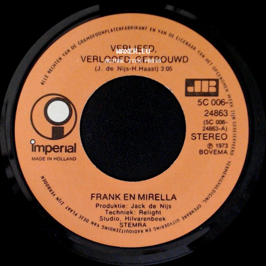 Frank En Mirella - Verliefd, Verloofd, Getrouwd / Morgenvroeg side A