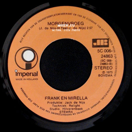 Frank En Mirella - Verliefd, Verloofd, Getrouwd / Morgenvroeg side B