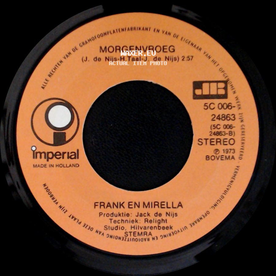 Frank En Mirella - Verliefd, Verloofd, Getrouwd / Morgenvroeg side B