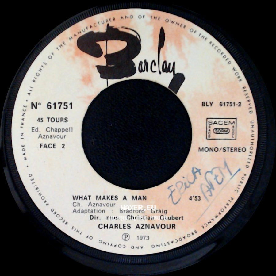 Charles Aznavour - What Makes A Man / The Old Fashioned Way side A