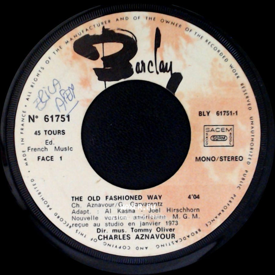 Charles Aznavour - What Makes A Man / The Old Fashioned Way side B