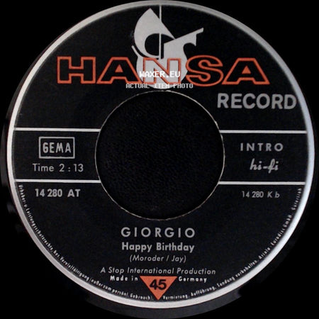 Giorgio - Looky, Looky / Happy Birthday side B