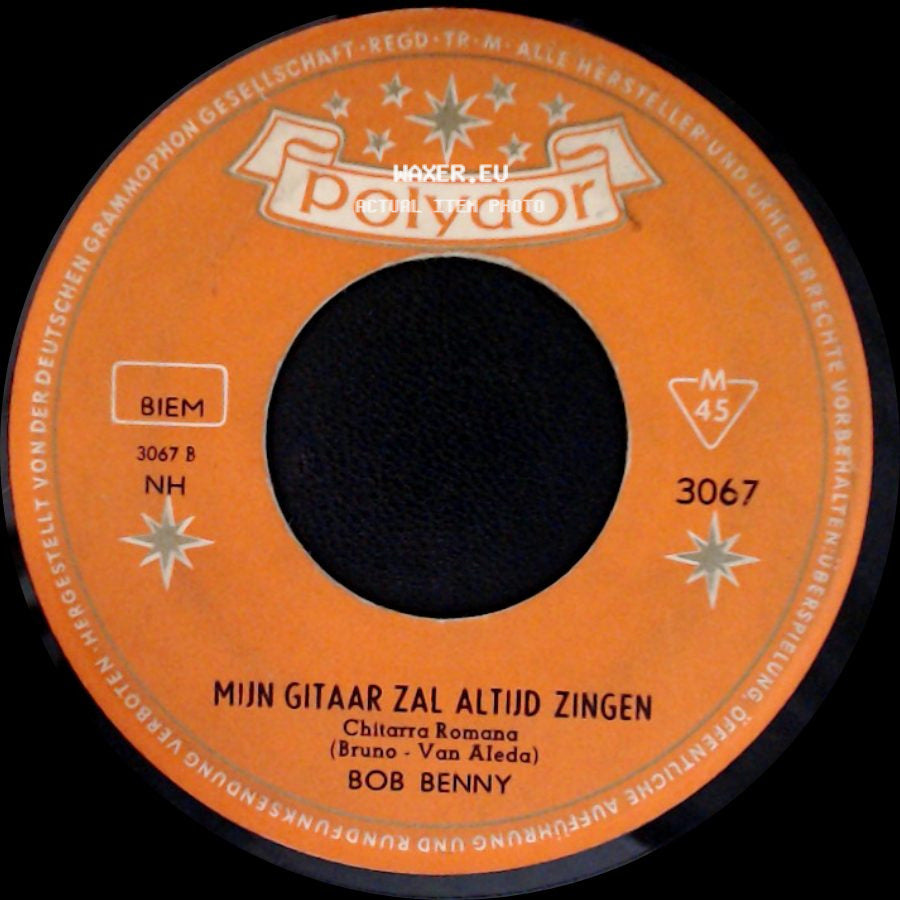 Bob Benny - Waar En Wanneer / Mijn Gitaar Zal Altijd Zingen side B