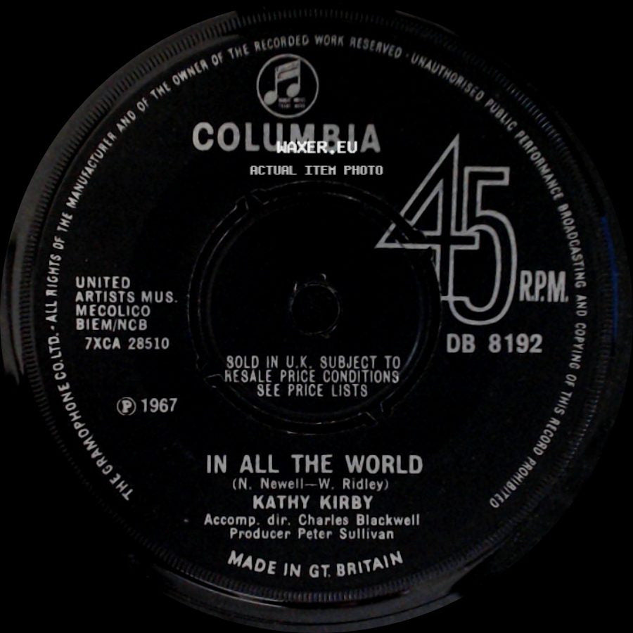 Kathy Kirby - Time / In All The World side B