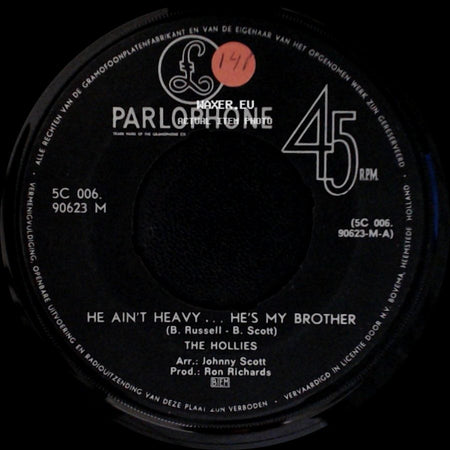 The Hollies - He Ain't Heavy ... He's My Brother / 'cos You Like To Love Me side A