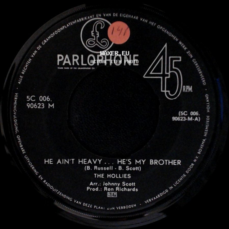 The Hollies - He Ain't Heavy ... He's My Brother / 'cos You Like To Love Me side A