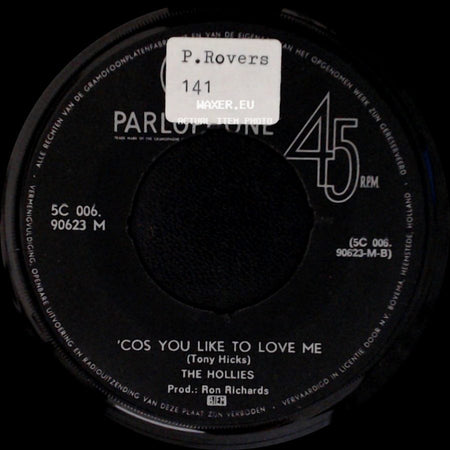 The Hollies - He Ain't Heavy ... He's My Brother / 'cos You Like To Love Me side B