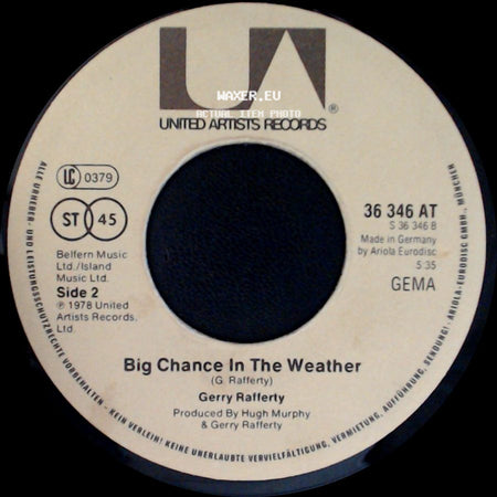 Gerry Rafferty - Baker Street / Big Chance In The Weather side B