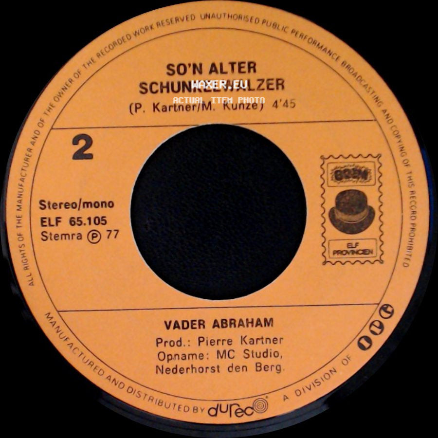 Vader Abraham - 't Smurfenlied / So'n Alter Schunkelwalzer side B