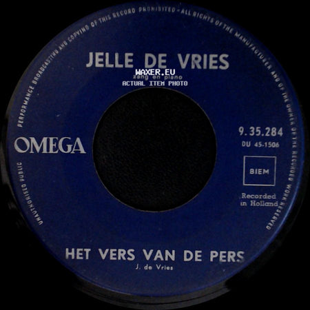Jelle De Vries - Het Vers Van De Pers / De Griet side A