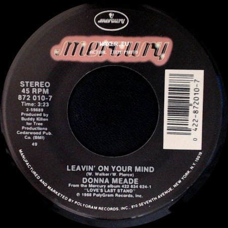 Donna Meade - Leavin' On Your Mind / From A Distance side A