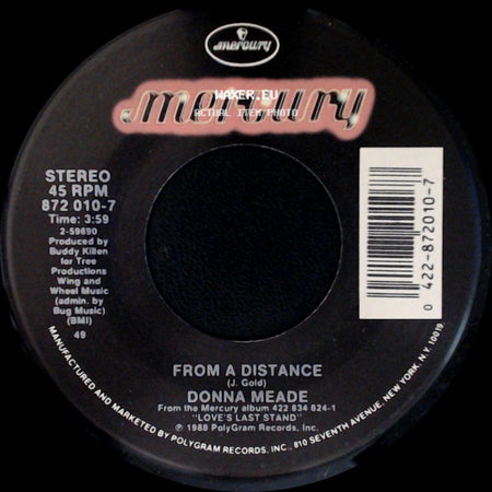 Donna Meade - Leavin' On Your Mind / From A Distance side B