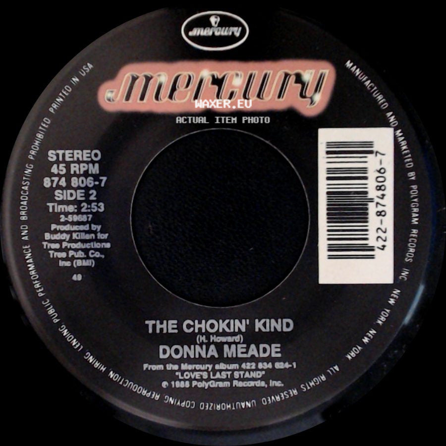 Donna Meade - Cry Baby / The Chokin' Kind side B