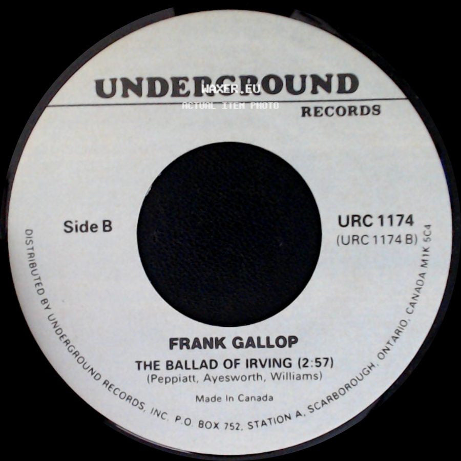 Bob Mcphadden (With Rod Mckuen) / Frank Gallop - The Mummy (1:57) / The Ballad Of Irving (2:57) side B