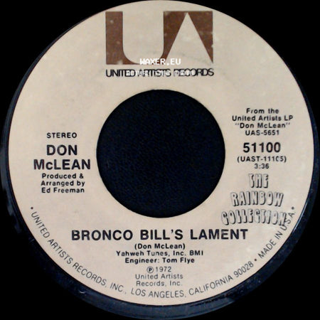 Don Mclean - Bronco Bill's Lament / Dreidel side A
