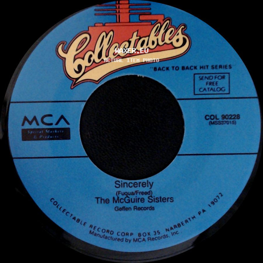 The Mcguire Sisters - Sugartime / Sincerely side B