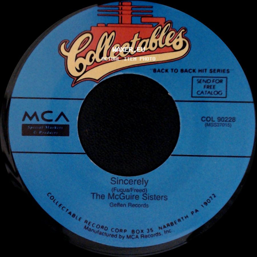The Mcguire Sisters - Sincerely / Sugartime side A