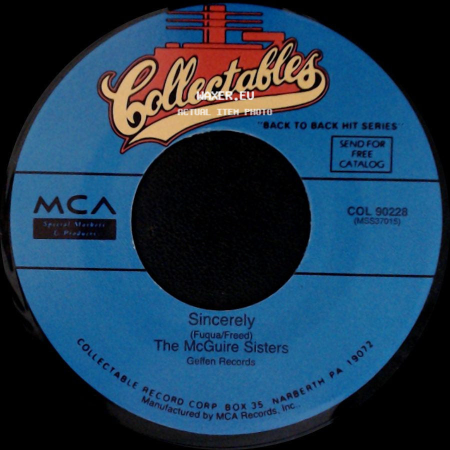 The Mcguire Sisters - Sincerely / Sugartime side A