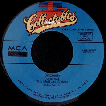 The Mcguire Sisters - Sincerely / Sugartime side A