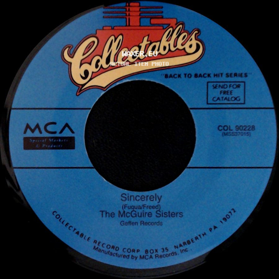 The Mcguire Sisters - Sincerely / Sugartime side A
