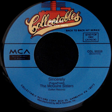 The Mcguire Sisters - Sincerely / Sugartime side A