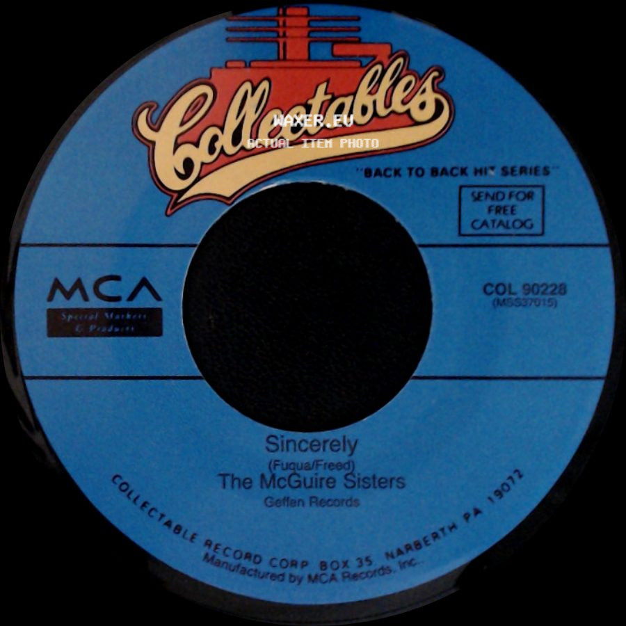 The Mcguire Sisters - Sincerely / Sugartime side A