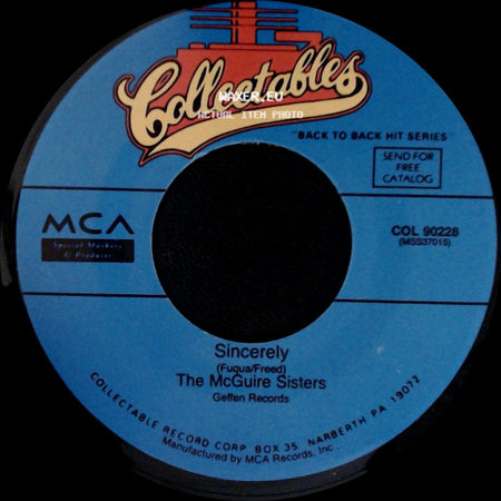 The Mcguire Sisters - Sugartime / Sincerely side B