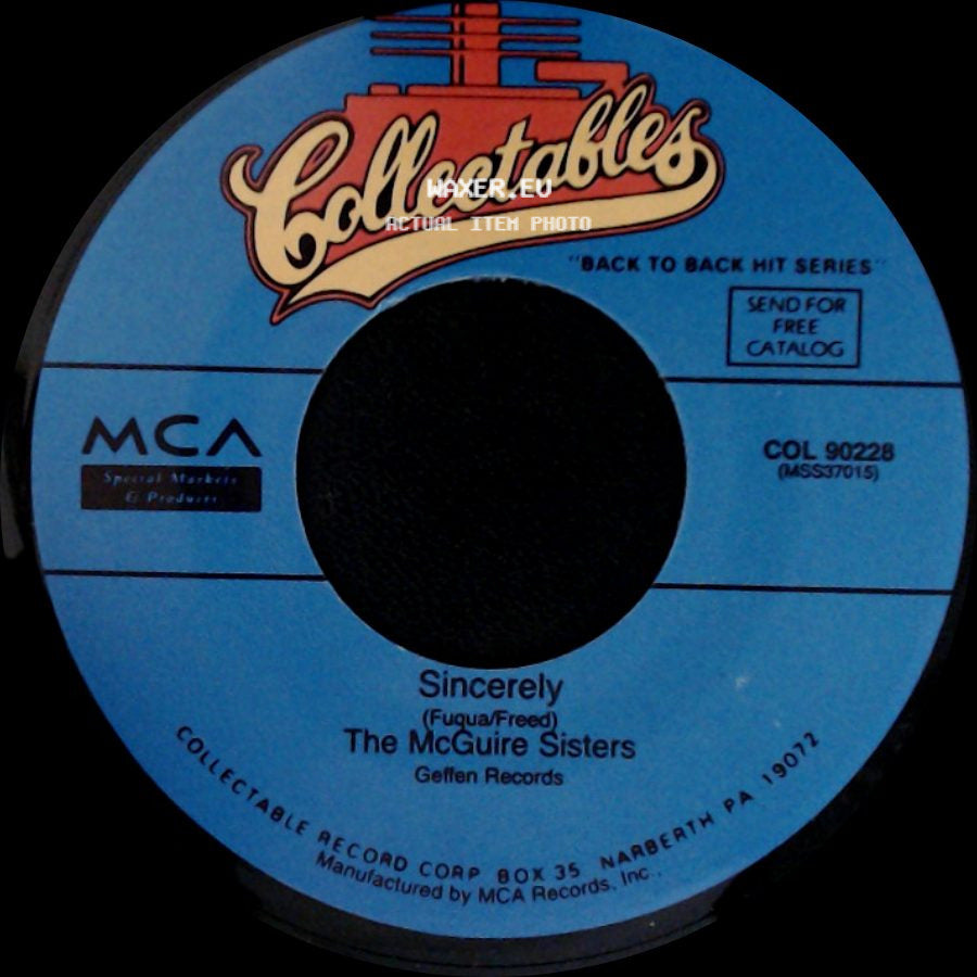 The Mcguire Sisters - Sugartime / Sincerely side B