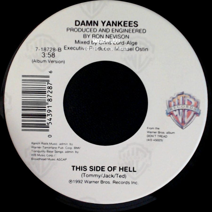 Damn Yankees - Where You Goin' Now / This Side Of Hell side B