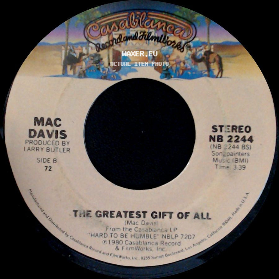 Mac Davis - It's Hard To Be Humble / The Greatest Gift Of All side B