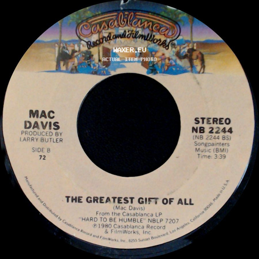 Mac Davis - It's Hard To Be Humble / The Greatest Gift Of All side B