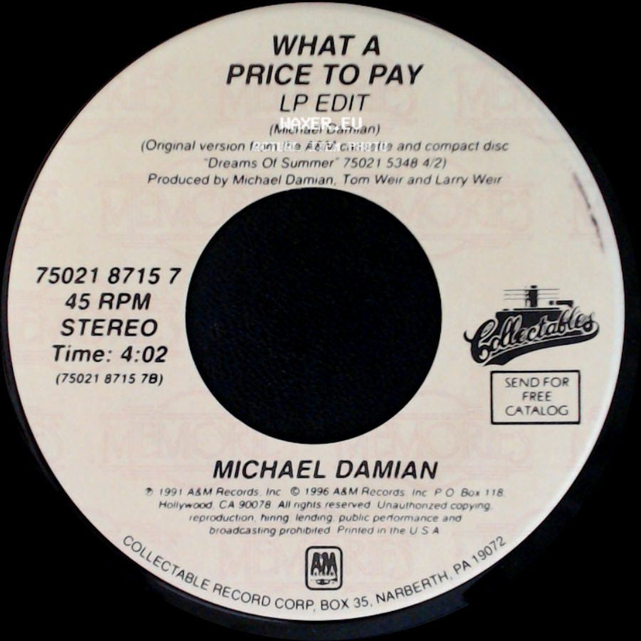Michael Damian - Rock On / What A Price To Pay side B