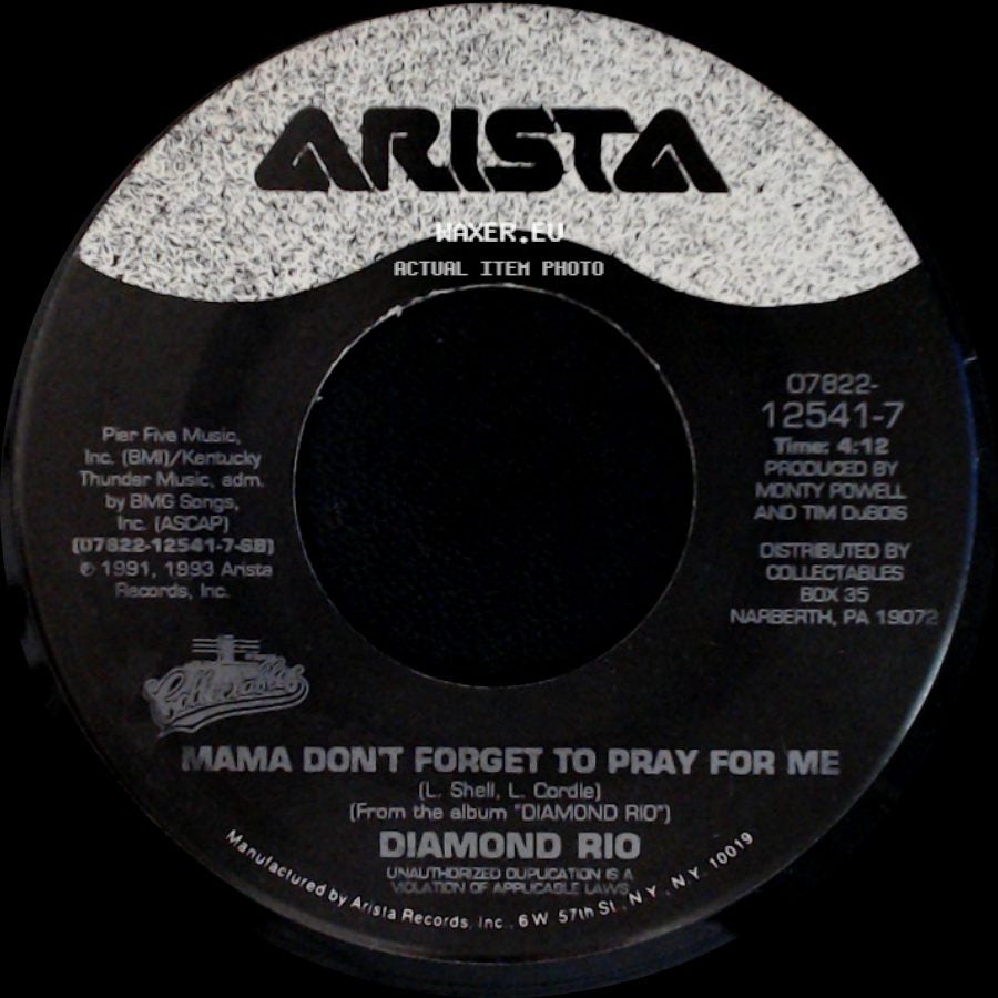Diamond Rio - Mama Don't Forget To Pray For Me / Meet In The Middle side A