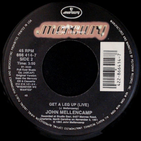 John Mellencamp - Again Tonight / Get A Leg Up (Live) side B