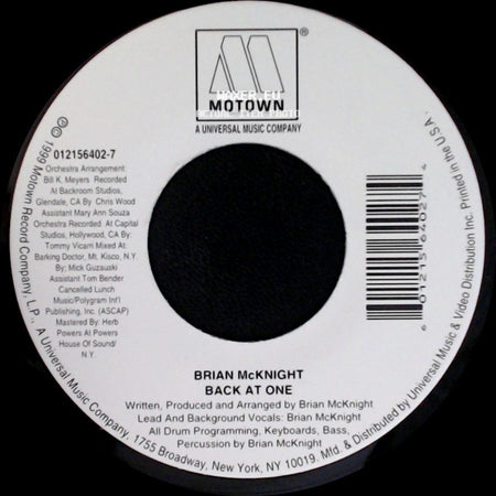 Brian Mcknight - Back At One / Anytime side A