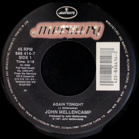 John Mellencamp - Again Tonight / Get A Leg Up (Live) side A