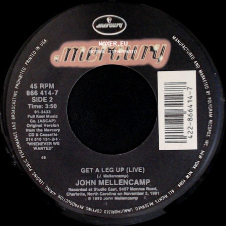 John Mellencamp - Again Tonight / Get A Leg Up (Live) side B