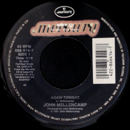 John Mellencamp - Again Tonight / Get A Leg Up (Live) side A