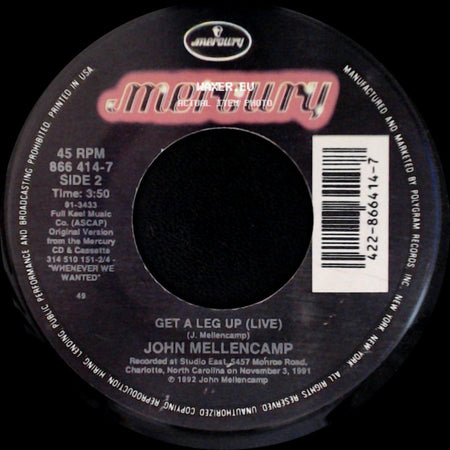 John Mellencamp - Again Tonight / Get A Leg Up (Live) side B