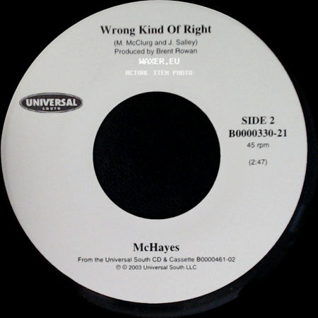 Mchayes - It Doesn't Mean I Don't Love You / Wrong Kind Of Right side B