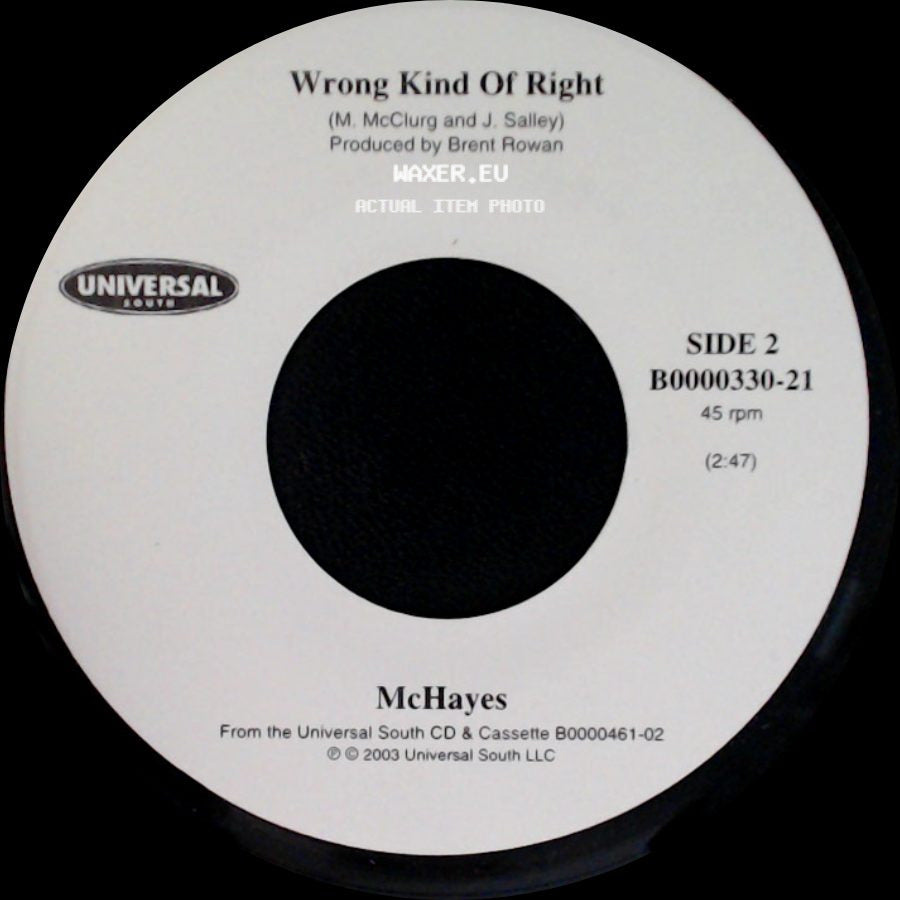 Mchayes - It Doesn't Mean I Don't Love You / Wrong Kind Of Right side B