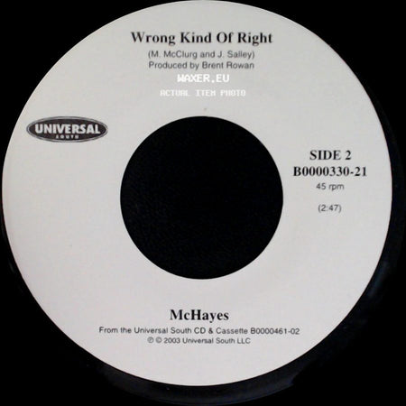 Mchayes - It Doesn't Mean I Don't Love You / Wrong Kind Of Right side B