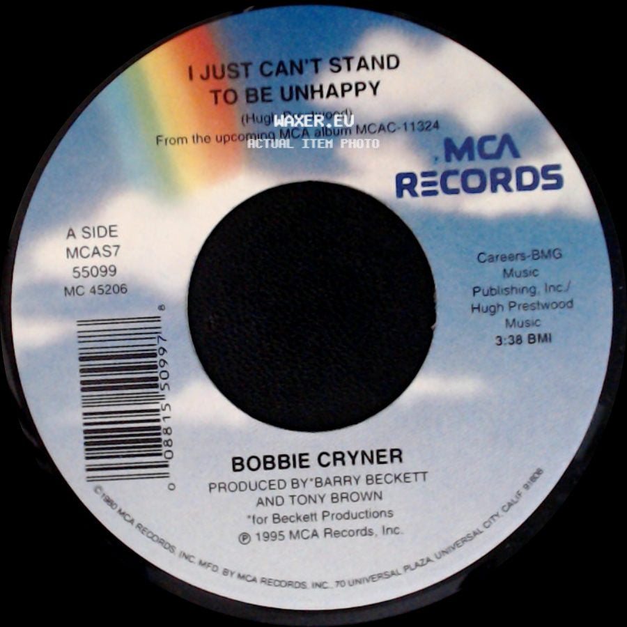 Bobbie Cryner - I Just Can't Stand To Be Unhappy / Nobody Leaves side A