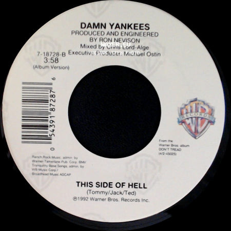Damn Yankees - Where You Goin' Now / This Side Of Hell side B