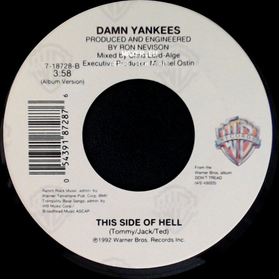 Damn Yankees - Where You Goin' Now / This Side Of Hell side B