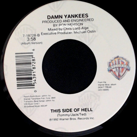 Damn Yankees - Where You Goin' Now / This Side Of Hell side B