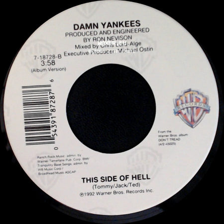 Damn Yankees - Where You Goin' Now / This Side Of Hell side B