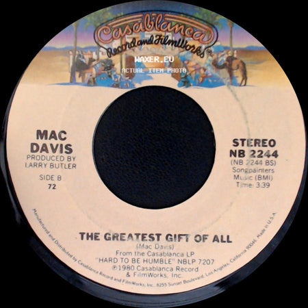 Mac Davis - It's Hard To Be Humble / The Greatest Gift Of All side B