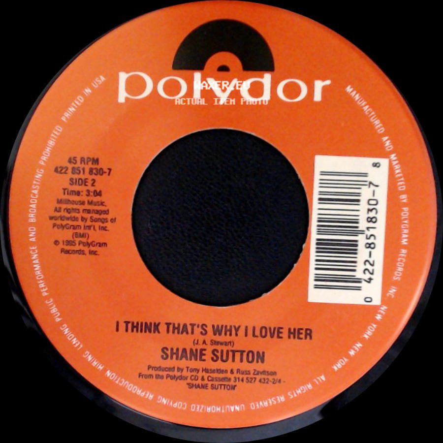 Shane Sutton - I've Got Your Number / I Think That's Why I Love Her side B