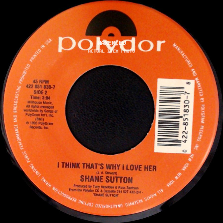Shane Sutton - I've Got Your Number / I Think That's Why I Love Her side B